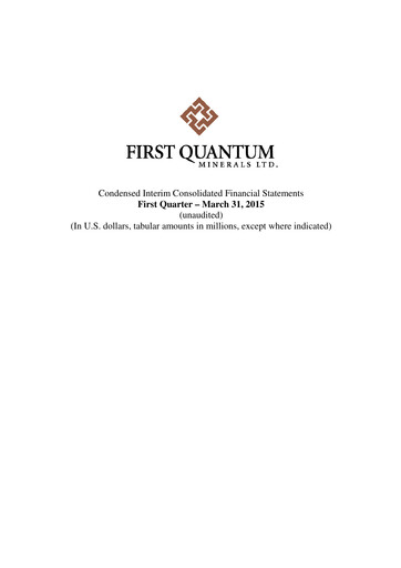 Thumbnail First Quantum Minerals
 Financial Statement 2015-q1