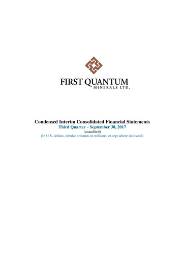 Thumbnail First Quantum Minerals
 Financial Statement 2017-q3