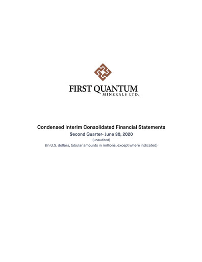 Thumbnail First Quantum Minerals
 Financial Statement 2020-q2