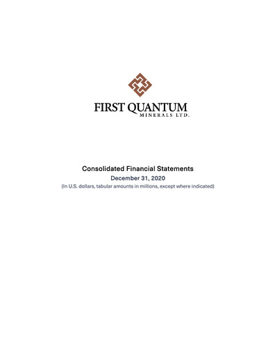 Thumbnail First Quantum Minerals
 Financial Statement 2020