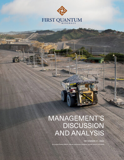 Thumbnail First Quantum Minerals
 Quarterly Report 2022-q4