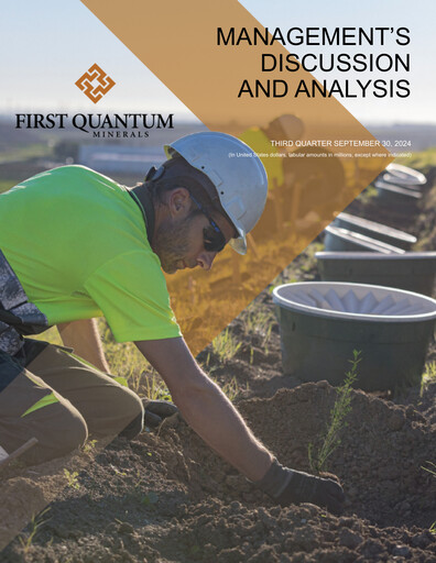Thumbnail First Quantum Minerals
 Quarterly Report 2024-q3