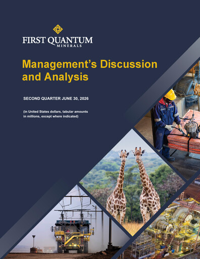 Thumbnail First Quantum Minerals
 Quarterly Report 2026-q2