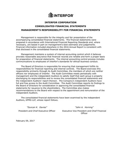 Thumbnail Interfor Financial Statement 2016