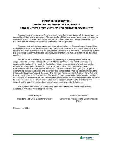 Thumbnail Interfor Financial Statement 2020
