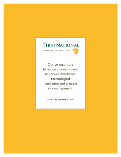 Thumbnail First National Financial Annual Report 2007