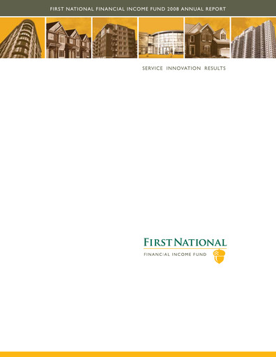 Thumbnail First National Financial Annual Report 2008
