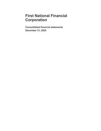 Miniature First National Financial Bilan financier 2025-q4