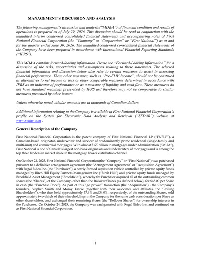 Vorschaubild First National Financial Quartalsbericht 2026-q2