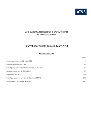 Miniature AT&S Austria Technologie & Systemtechnik Rapport financier 2017-2018