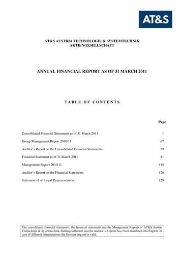 Miniature AT&S Austria Technologie & Systemtechnik Rapport financier 2010-2011