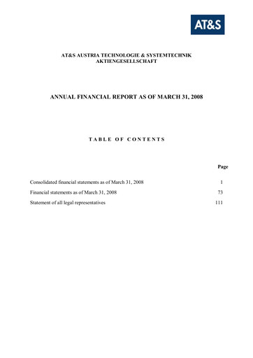 Thumbnail AT&S Austria Technologie & Systemtechnik Financial Statement 2007-2008