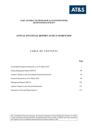 Thumbnail AT&S Austria Technologie & Systemtechnik Financial Statement 2008-2009