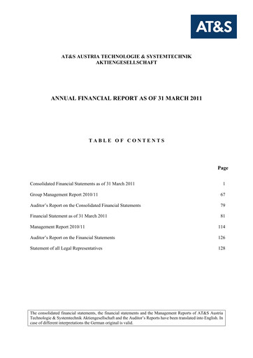Thumbnail AT&S Austria Technologie & Systemtechnik Financial Statement 2010-2011
