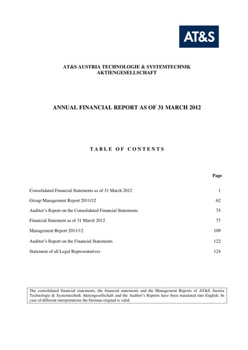 Thumbnail AT&S Austria Technologie & Systemtechnik Financial Statement 2011-2012
