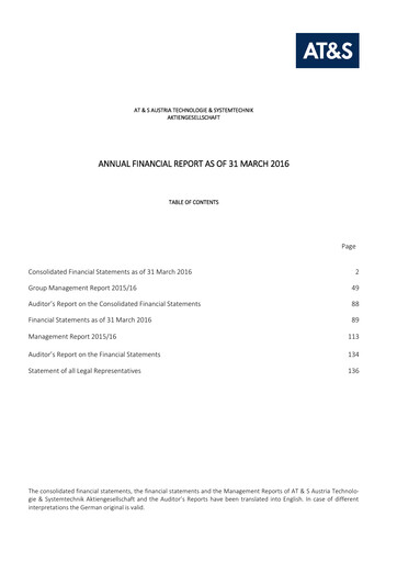Thumbnail AT&S Austria Technologie & Systemtechnik Financial Statement 2015-2016