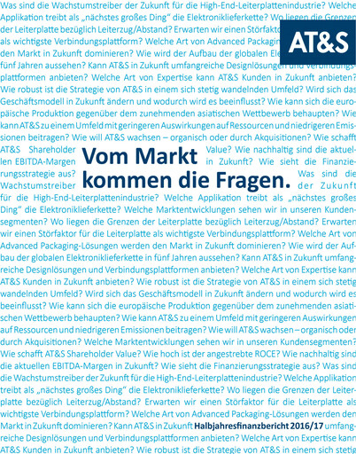 Vorschaubild AT&S Austria Technologie & Systemtechnik Halbjahresbericht 2016-h1