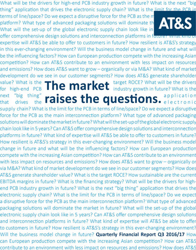 Miniature AT&S Austria Technologie & Systemtechnik Rapport trimestriel 2016-q3