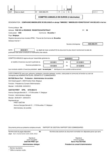 Thumbnail Immobel Annual Report 2011