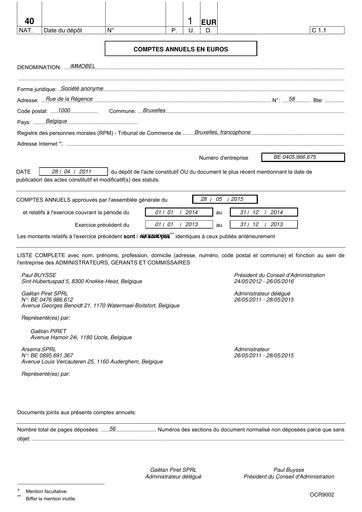 Thumbnail Immobel Financial Statement 2014
