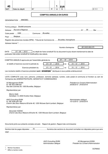 Thumbnail Immobel Financial Statement 2015
