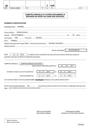 Thumbnail Immobel Financial Statement 2016
