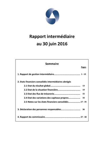 Thumbnail Immobel Half-year Report 2016-h1