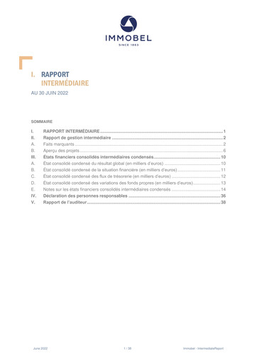 Thumbnail Immobel Half-year Report 2022-h1