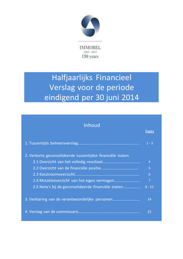 Thumbnail Immobel Half-year Report 2014-h1