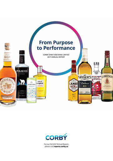 Miniature Corby Spirit and Wine Rapport annuel 2017