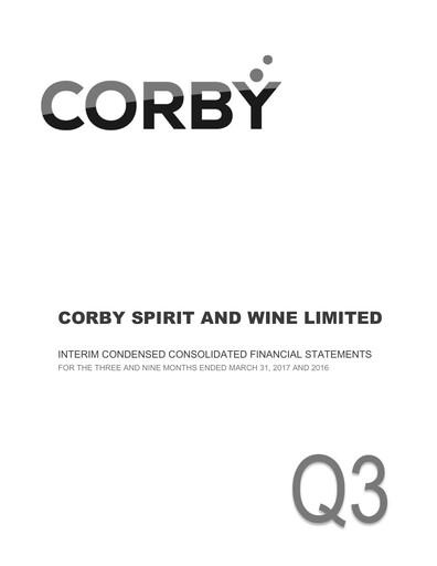 Thumbnail Corby Spirit and Wine Financial Statement 2017-q3