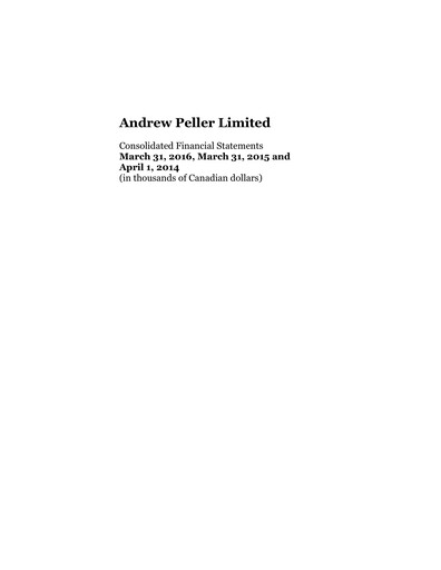 Thumbnail Andrew Peller
 Financial Statement fy2016