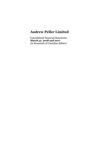 Thumbnail Andrew Peller
 Financial Statement fy2018