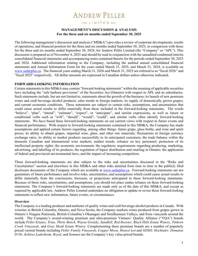 Thumbnail Andrew Peller
 Quarterly Report fy2026-q2