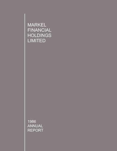 Thumbnail Fairfax Financial
 Annual Report 1986