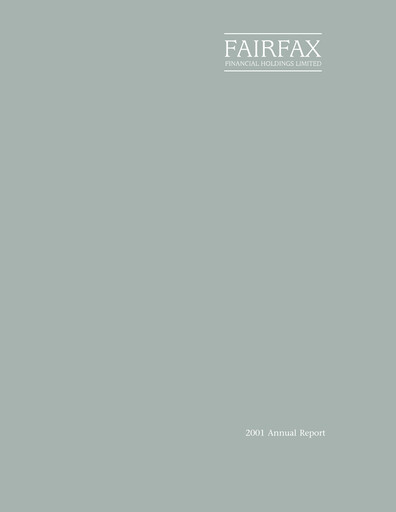 Thumbnail Fairfax Financial
 Annual Report 2001