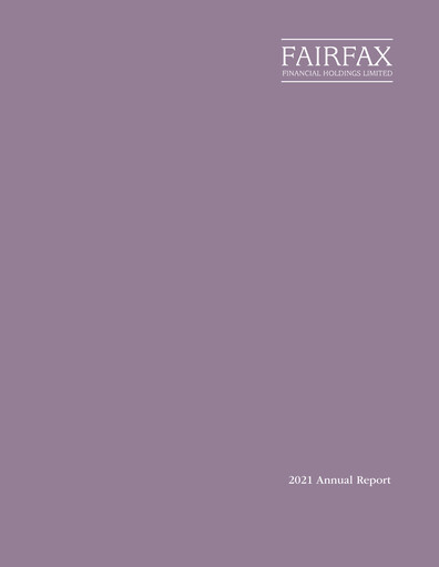 Thumbnail Fairfax Financial
 Annual Report 2021