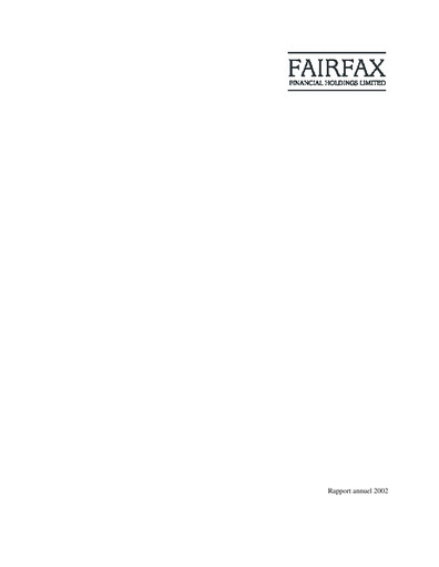 Thumbnail Fairfax Financial
 Annual Report 2002