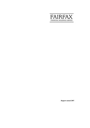 Thumbnail Fairfax Financial
 Annual Report 2007