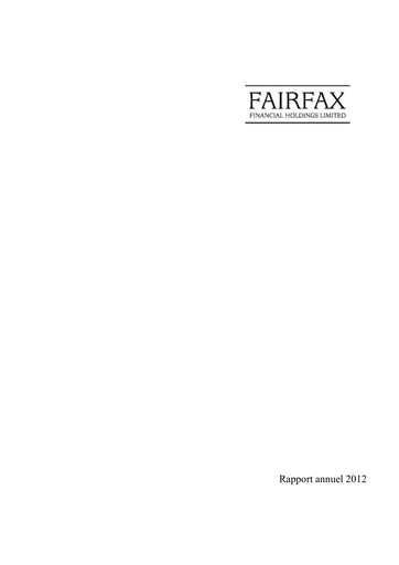 Thumbnail Fairfax Financial
 Annual Report 2012