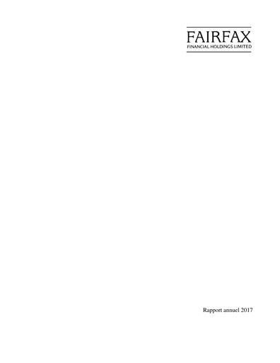 Thumbnail Fairfax Financial
 Annual Report 2017