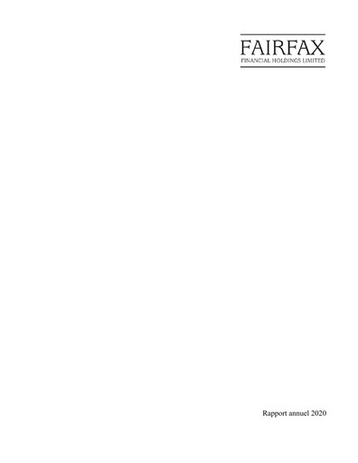 Thumbnail Fairfax Financial
 Annual Report 2020