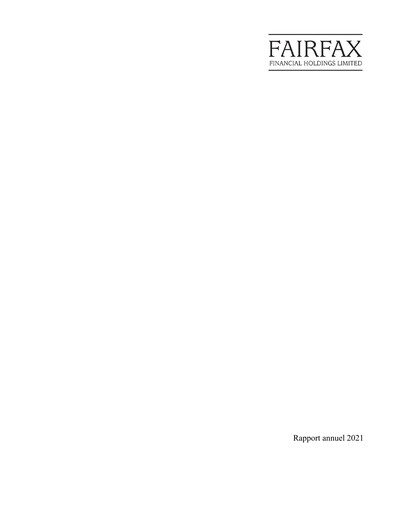 Thumbnail Fairfax Financial
 Annual Report 2021