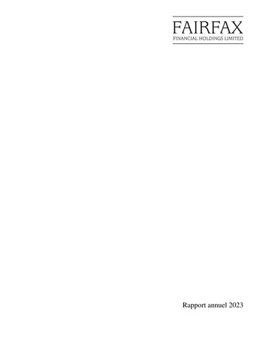 Thumbnail Fairfax Financial
 Annual Report 2023