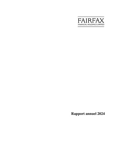 Thumbnail Fairfax Financial
 Annual Report 2024