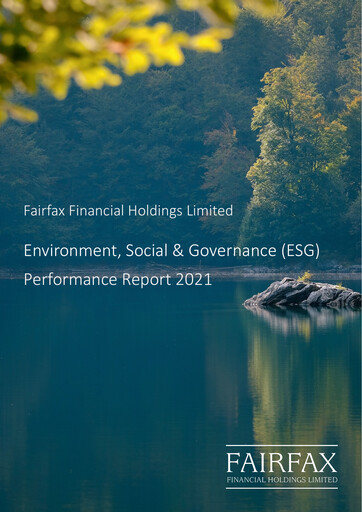 Miniature Fairfax Financial
 Rapport ESG 2021