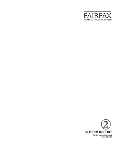 Thumbnail Fairfax Financial
 Quarterly Report 2024-q2