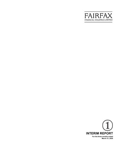 Thumbnail Fairfax Financial
 Quarterly Report 2026-q1