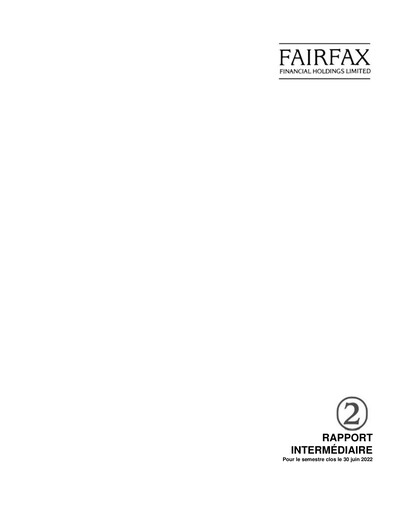 Thumbnail Fairfax Financial
 Quarterly Report 2022-q2