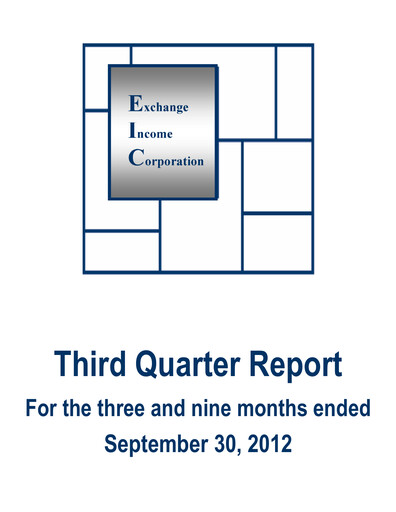Vorschaubild Exchange Income Corporation Quartalsbericht 2012-q3
